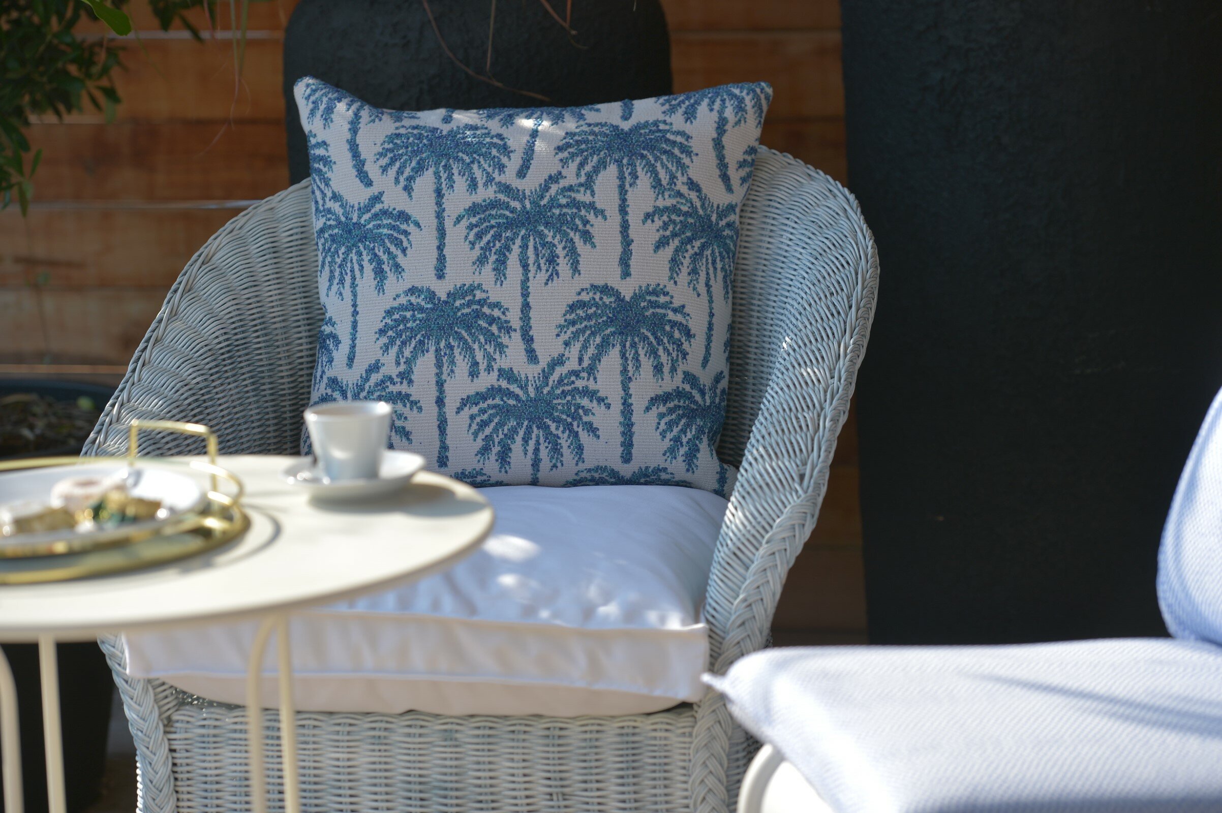 Vamosa Palms Outdoor-Wendekissen blau