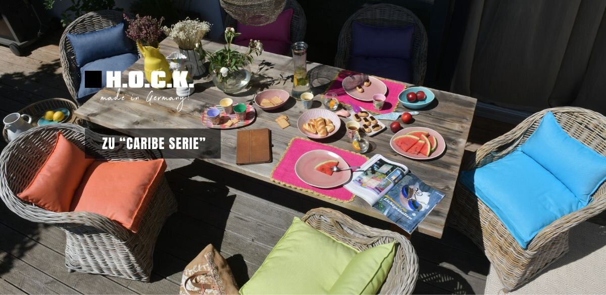 Outdoor Kollektion "Caribe" | Einfarbige Outdoorkissen & Sitzkissen