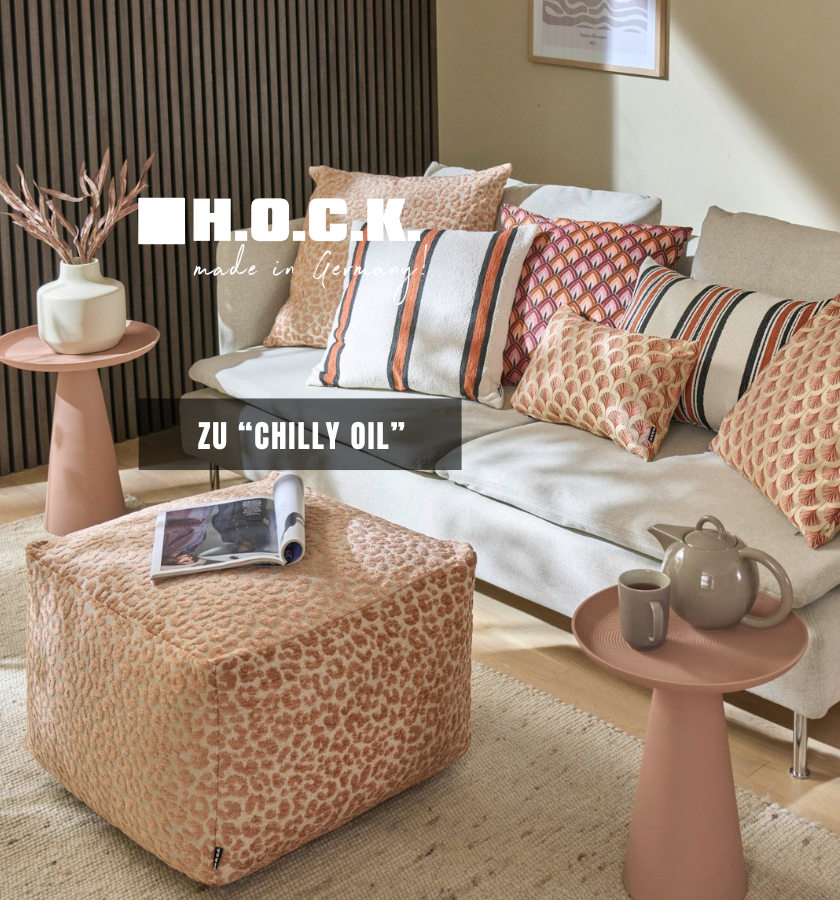 Indoor Kollektion Chilly Oil Kissen und Hocker terra salmon