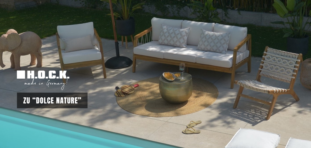 Outdoor Kollektion "Dolce Nature". Wetterfeste Outdoorkissen & Sitzkissen
