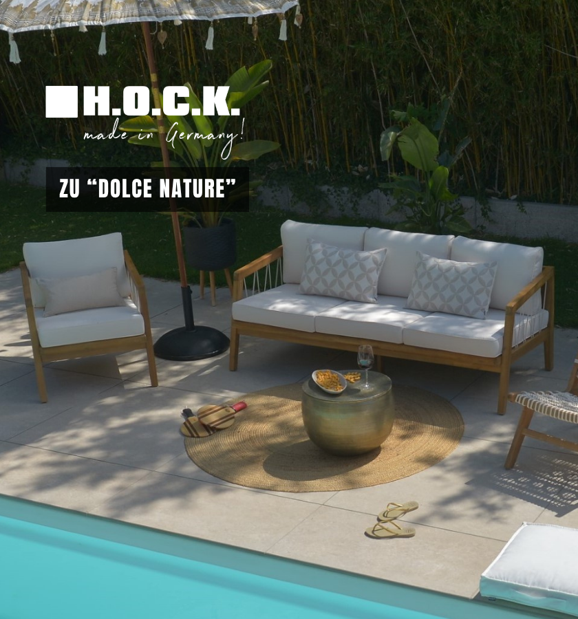 Outdoor Kollektion "Dolce Nature". Wetterfeste Outdoorkissen & Sitzkissen