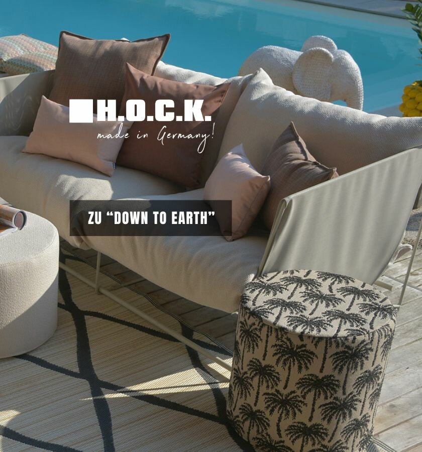 Outdoor Serie Kissen und Hocker Down to Earth