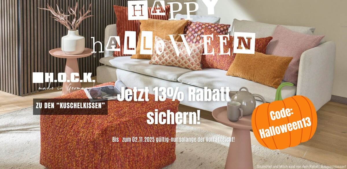 Halloween Sale mit 13% auf alle Kissen und Hocker!