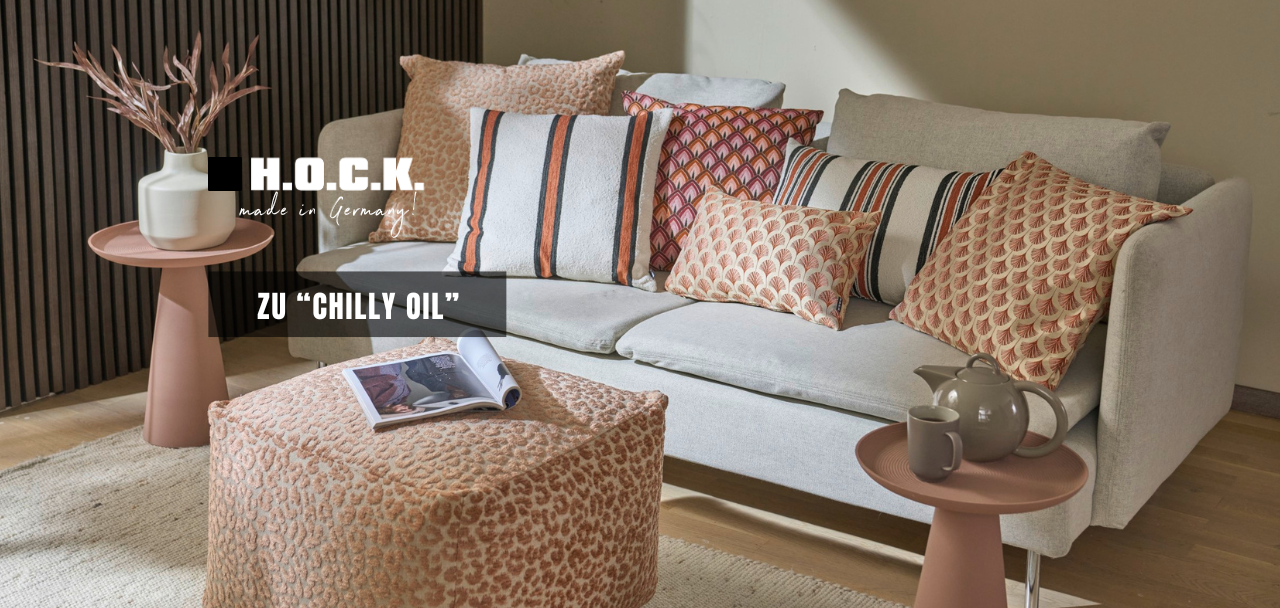 Indoor Kollektion Chilly Oil Kissen und Hocker terra salmon