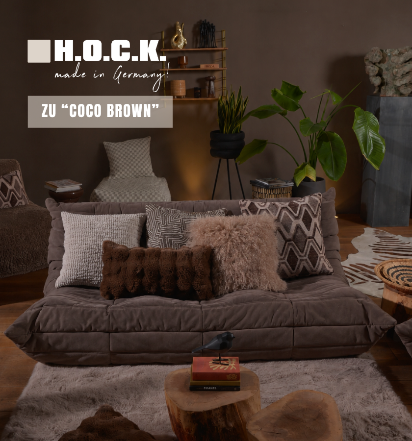 Indoor Kollektion "Coco Brown" | Kissen und Hocker in warmen Braun- und Naturtönen 
