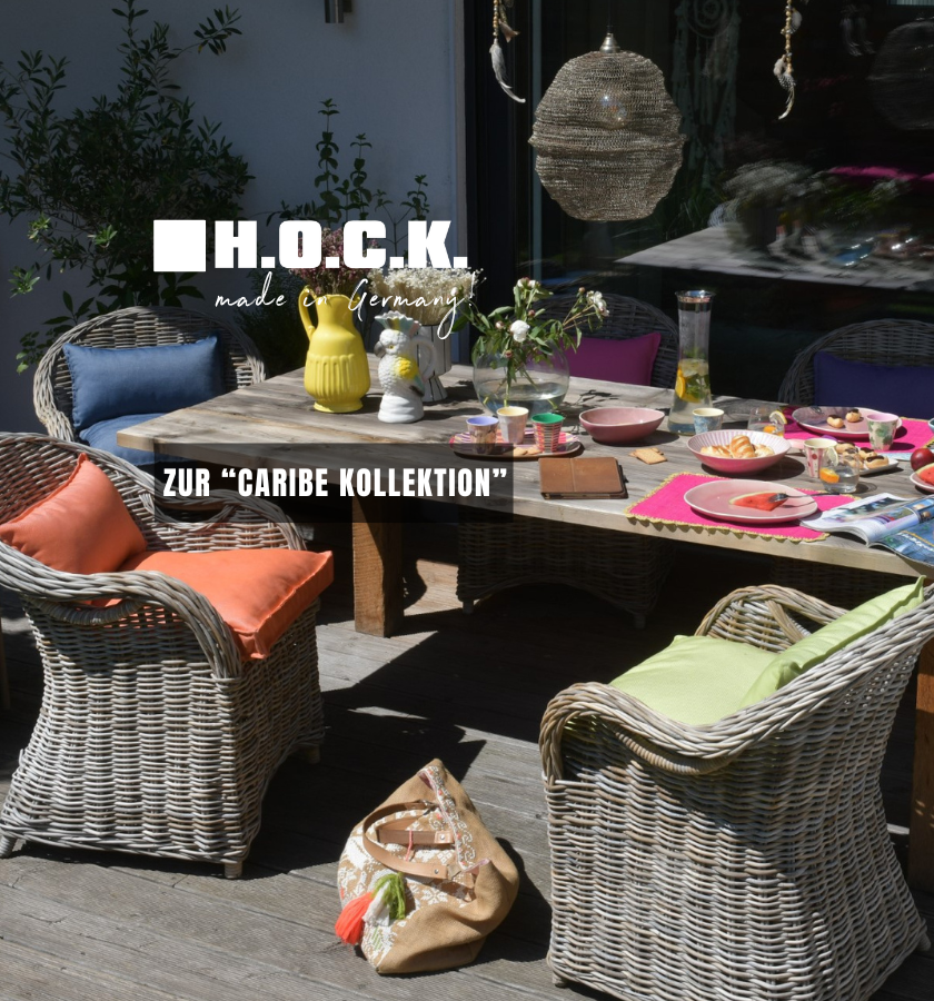 Outdoor Serie Kissen und Hocker Caribe