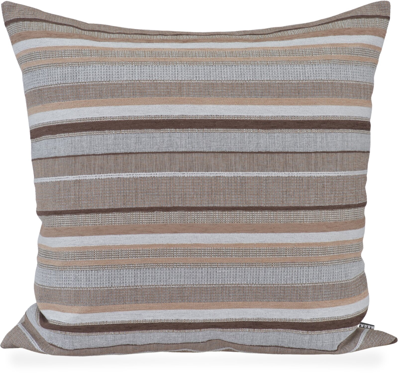 H.O.C.K. Mary Rückenkissen 60x60cm Streifen braun taupe beige col. 201
