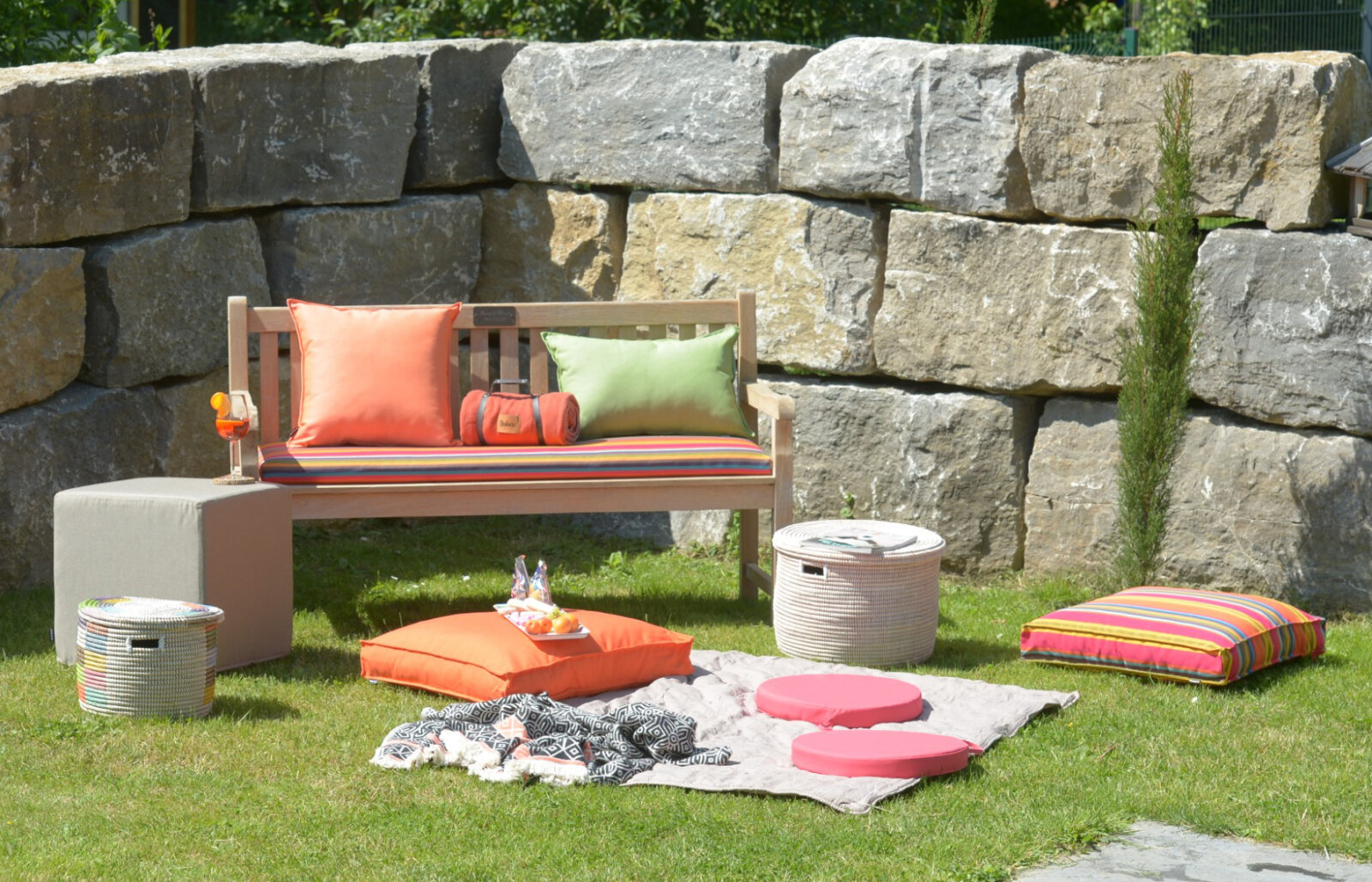 H.O.C.K. Caribe Outdoor Kissen 50x50cm orange naranja 01