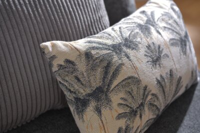 H.O.C.K. Palm tree Dekokissen 50x30cm grau anthrazit Palmen