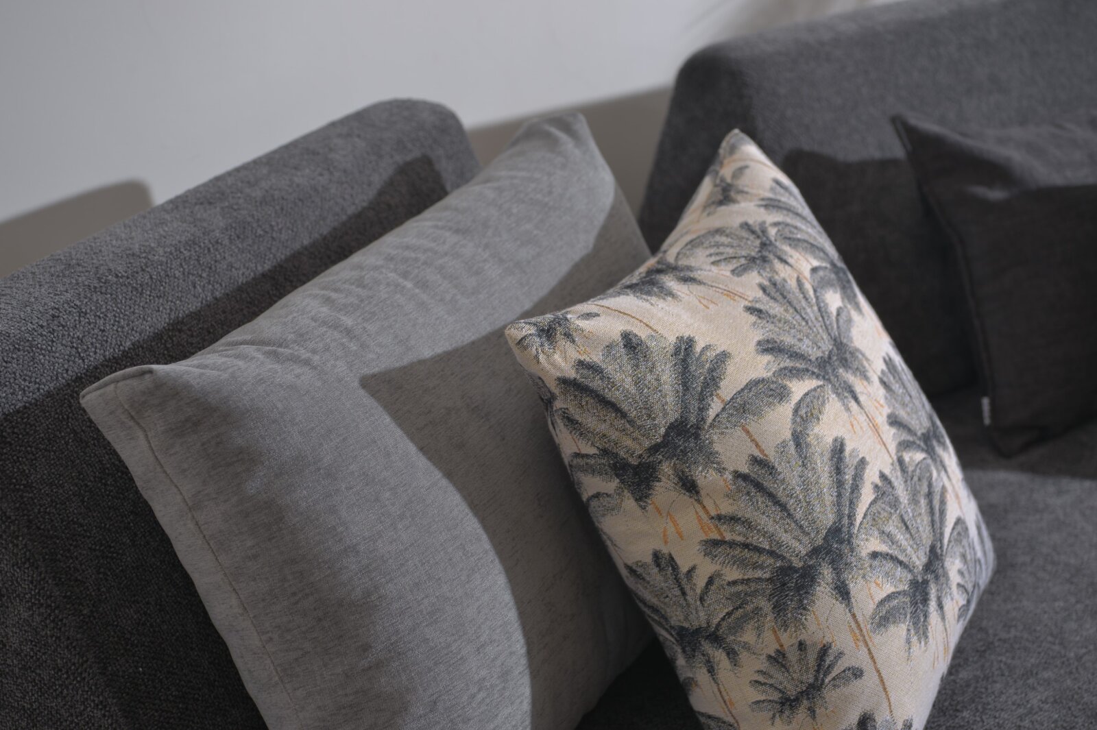 H.O.C.K. Palm tree Dekokissen 50x50cm grau anthrazit Palmen