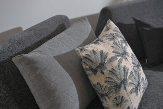 H.O.C.K. Palm tree Dekokissen 60x40cm grau anthrazit Palmen