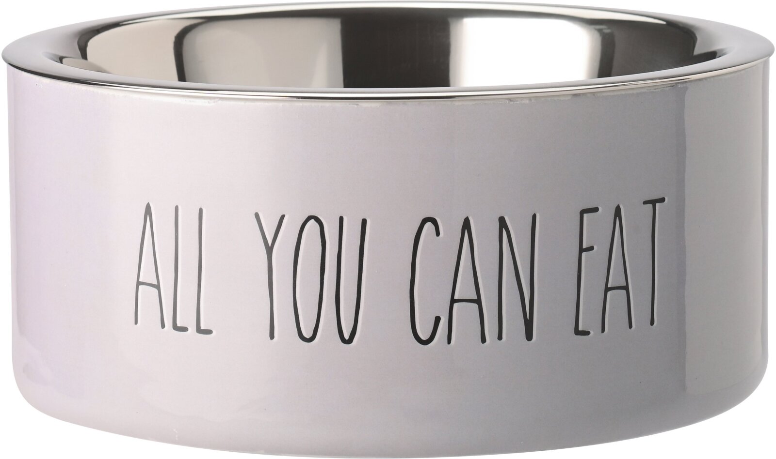 GIFTY Futternapf hellgrau "All you can eat" M ca. 20x9x20cm