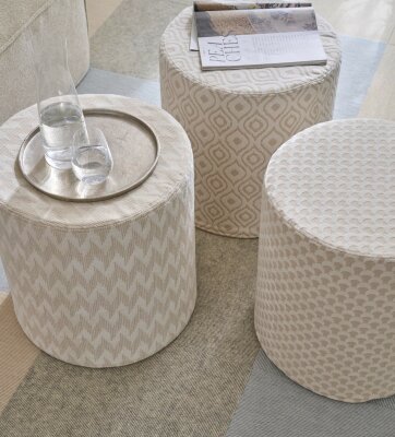 H.O.C.K. Greta Hocker Pouf Ø45x45cm weiß