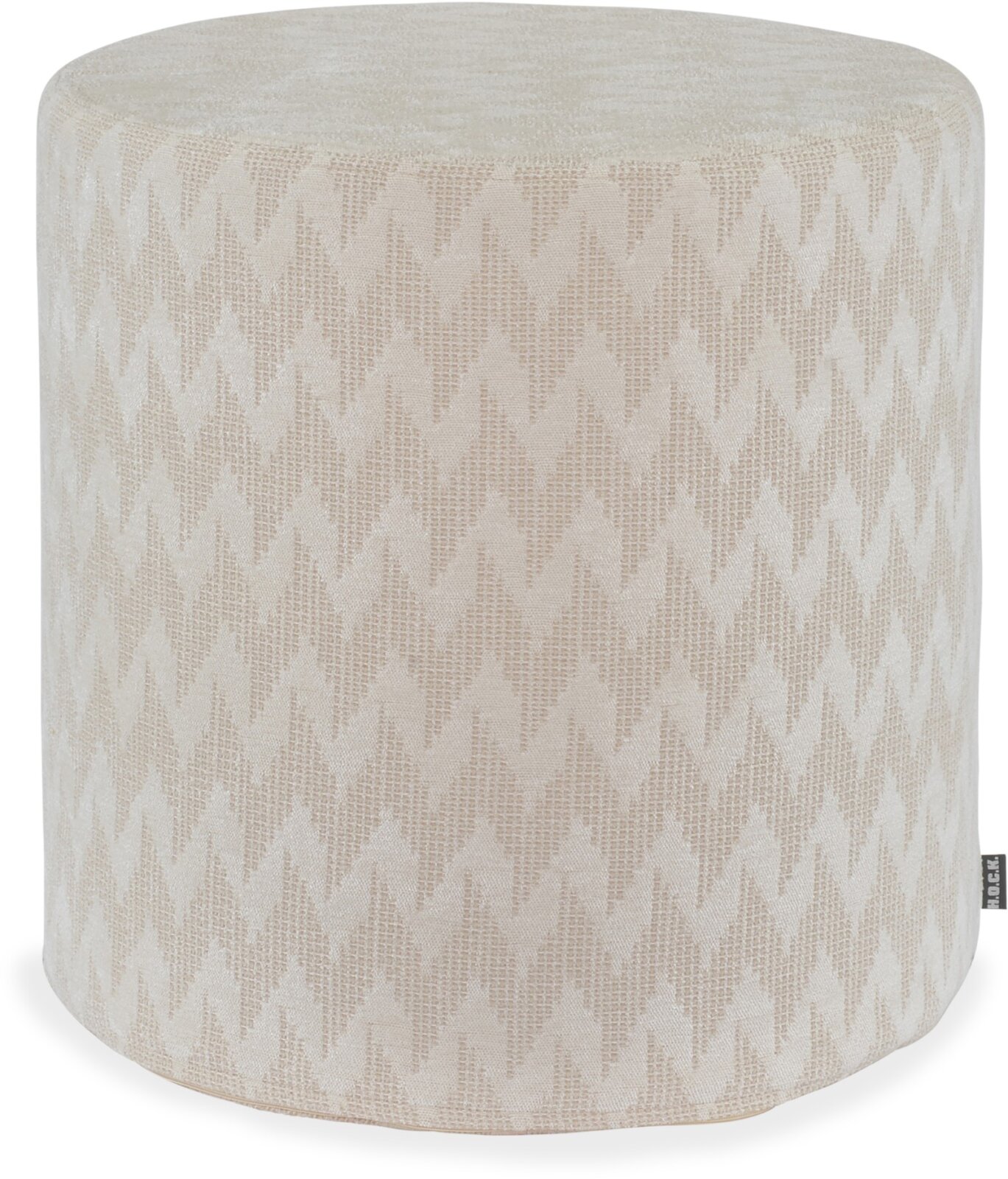H.O.C.K. Svantje Hocker Pouf Ø45x45cm weiß Zick-Zack