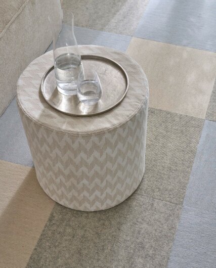 H.O.C.K. Svantje Hocker Pouf Ø45x45cm weiß Zick-Zack