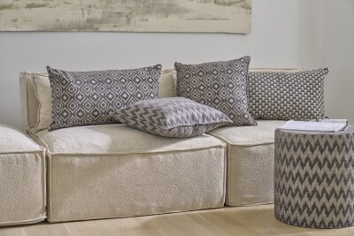 H.O.C.K. Svantje Hocker Pouf Ø45x45cm grau Zick-Zack