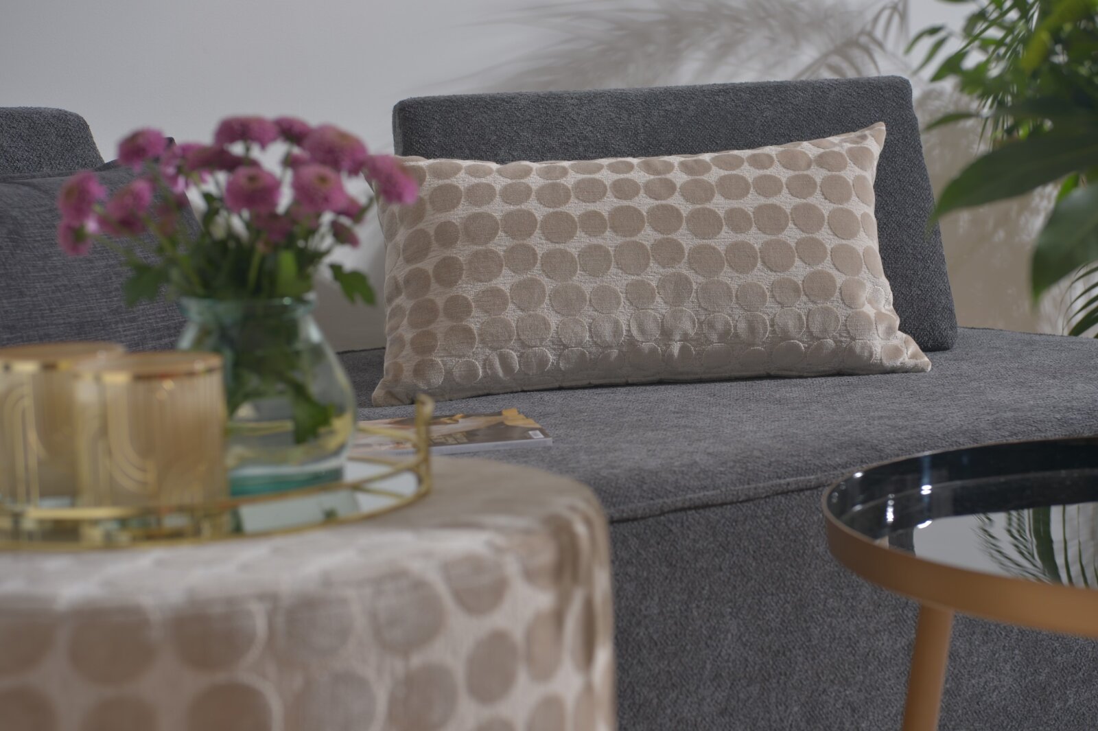 H.O.C.K. Magic Dots Wendekissen 70x40cm creme beige