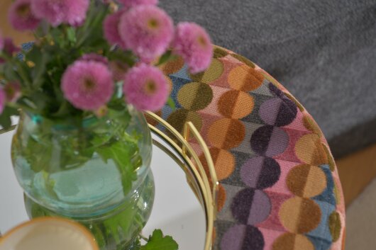 H.O.C.K. Glam Hocker Pouf Ø45x45cm dots pink terra bunt
