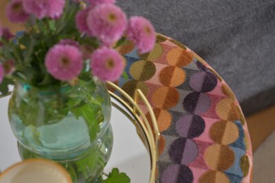 H.O.C.K. Glam Hocker Pouf Ø45x45cm dots pink terra bunt