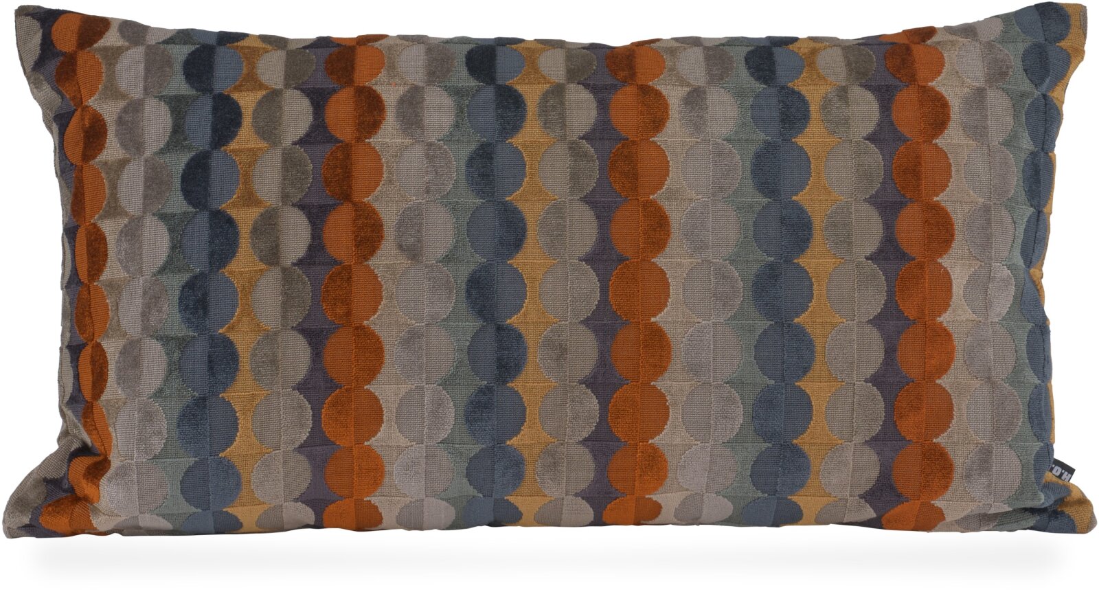 H.O.C.K. Glam Dekokissen 70x40cm dots dunkelblau taupe terra Erdtöne