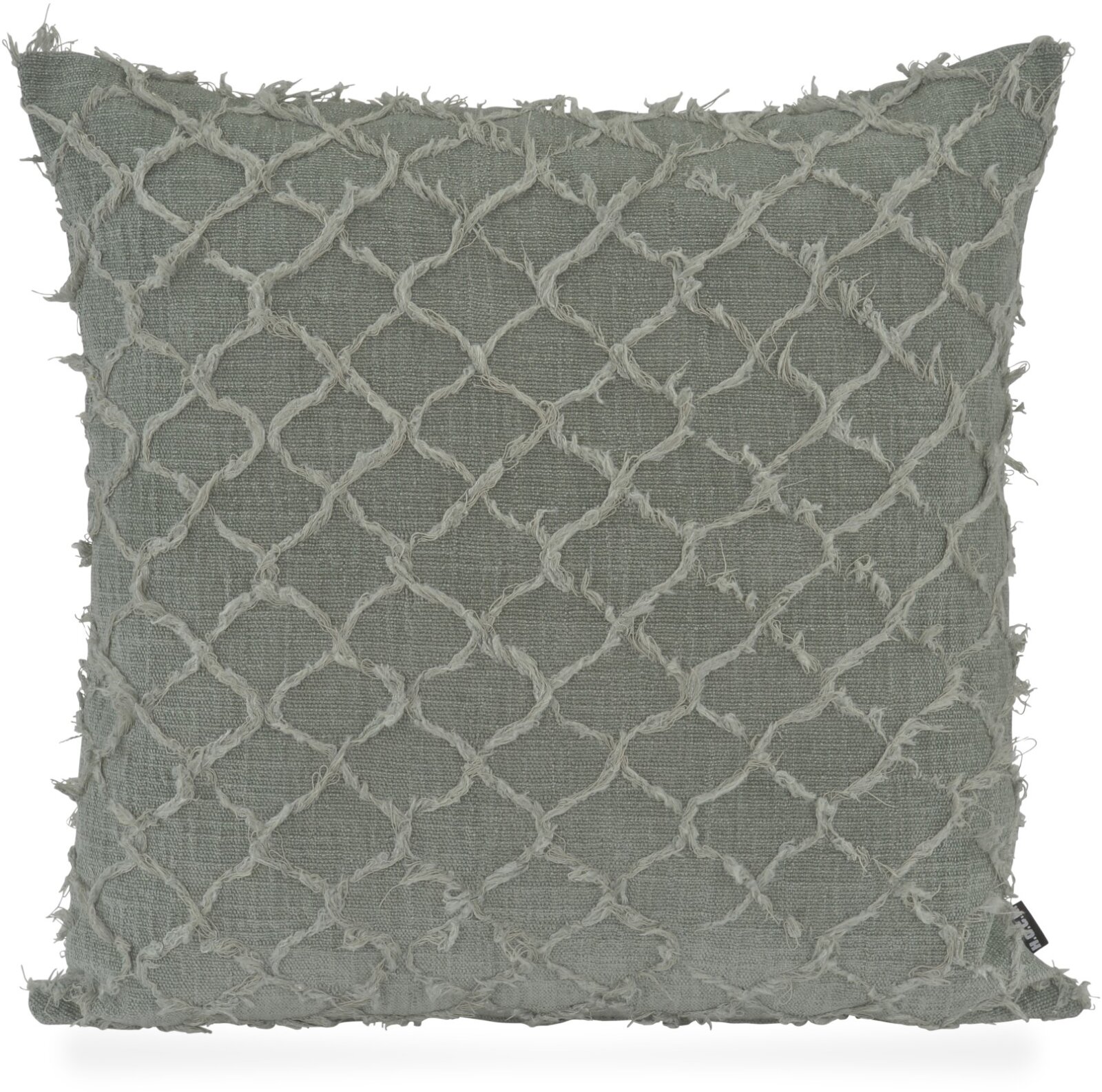 H.O.C.K. Nuvole Kissen 60x60cm salbei lindgrün sage col. 802 mit Fransen