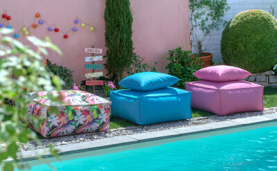 H.O.C.K. Caribe Outdoor Kissen 70x70cm pink fuchsia C01