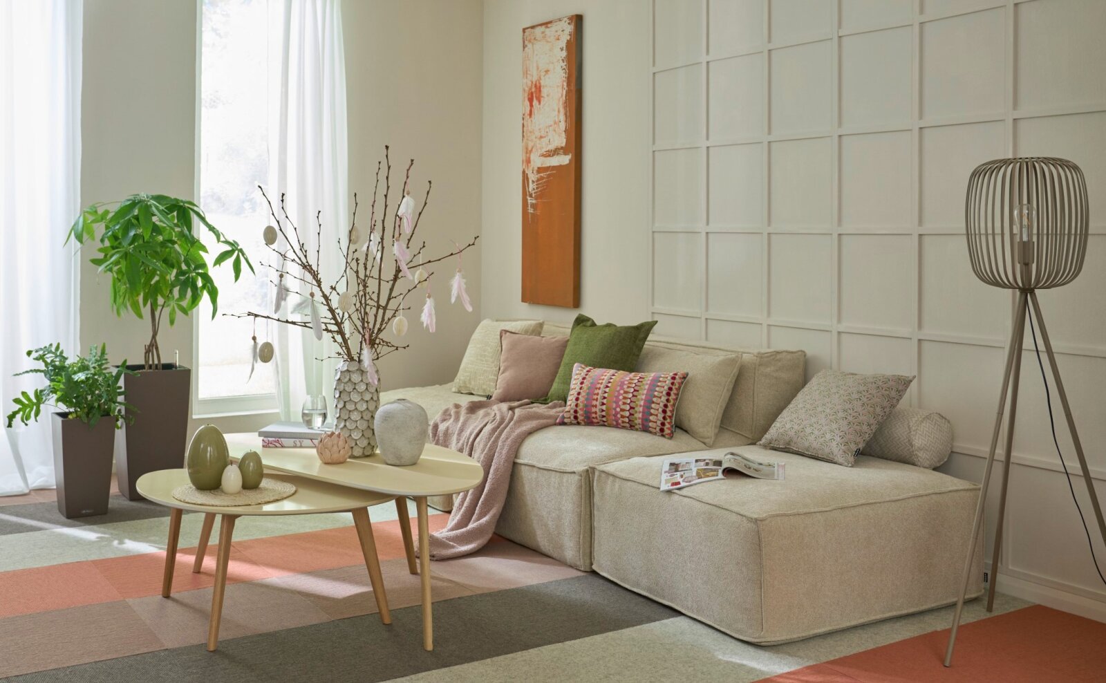 H.O.C.K. Zola Indoor Lounge Sessel ca. 105x95x35cm (Rückenhöhe ca. 70 cm) Lotte creme col. 902