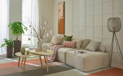 H.O.C.K. Zola Indoor Hocker Fussteil ca. 95x85x35cm Lotte creme col. 902