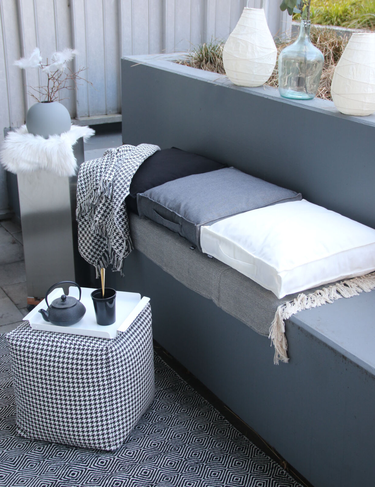 H.O.C.K. Caribe Outdoor Matratzenkissen 50x50x10cm hellgrau gris plomo 01