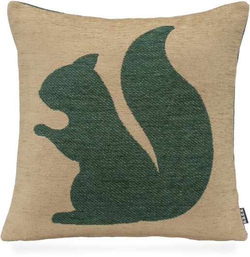 H.O.C.K. Eichhörnchen / Squirrel Weihnachtskissen Wendekissen 40x40cm col. 0 taupe / grün