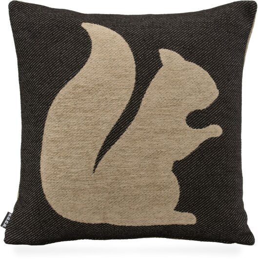 H.O.C.K. Eichhörnchen / Squirrel Weihnachtskissen Wendekissen 40x40cm col. C1 taupe / schwarz