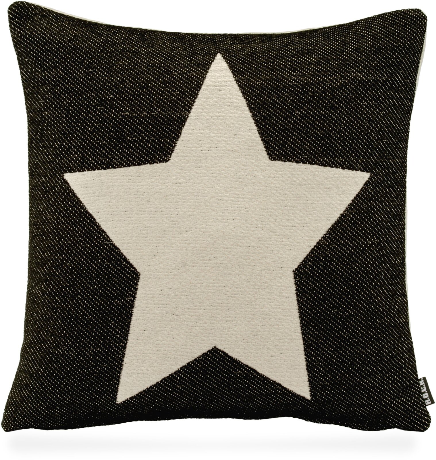 H.O.C.K. Stern / Star Weihnachtskissen Wendekissen 45x45cm col. 06 schwarz / weiß