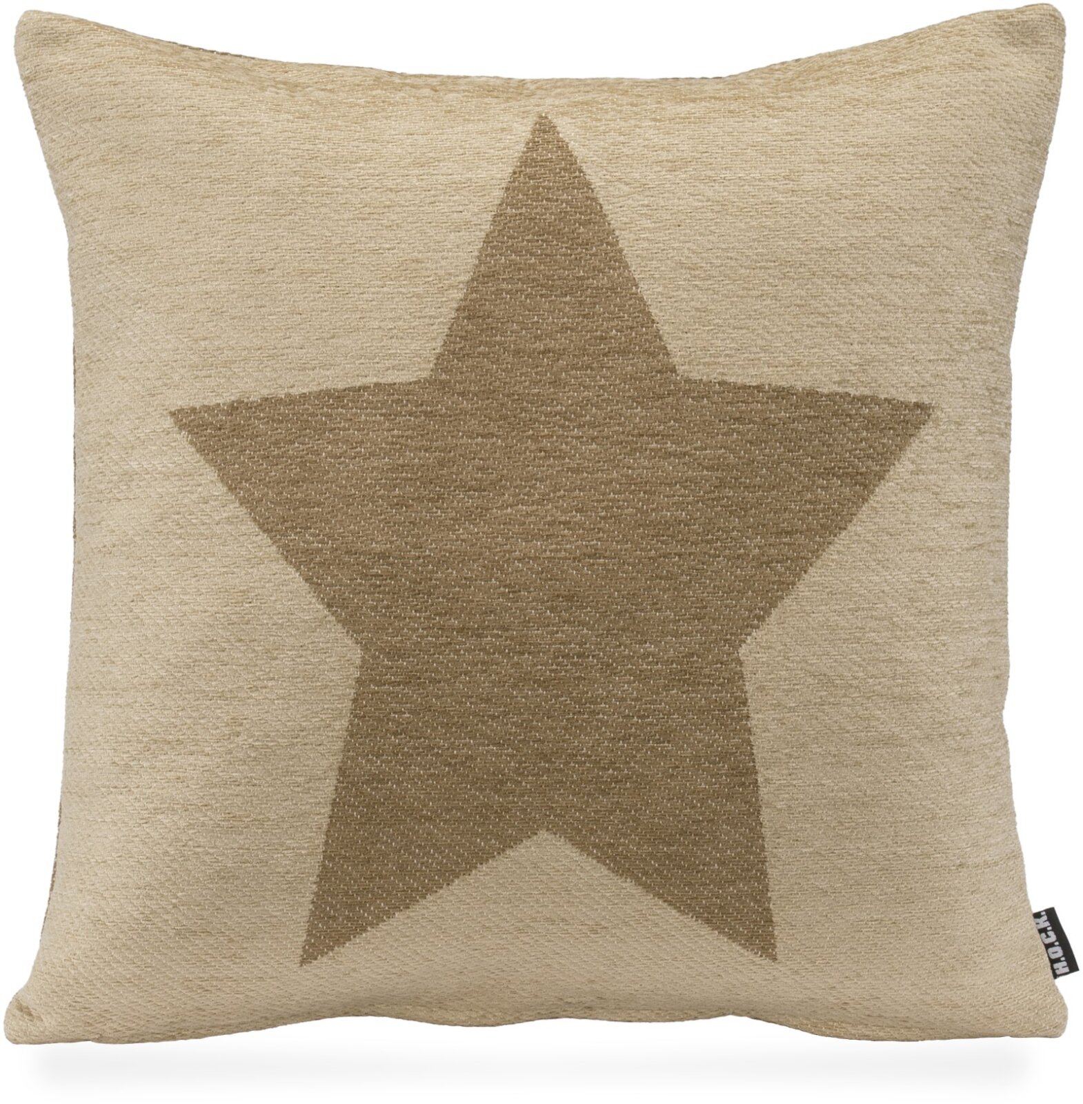H.O.C.K. Stern / Star Weihnachtskissen Wendekissen 45x45cm col.10 beige / braun