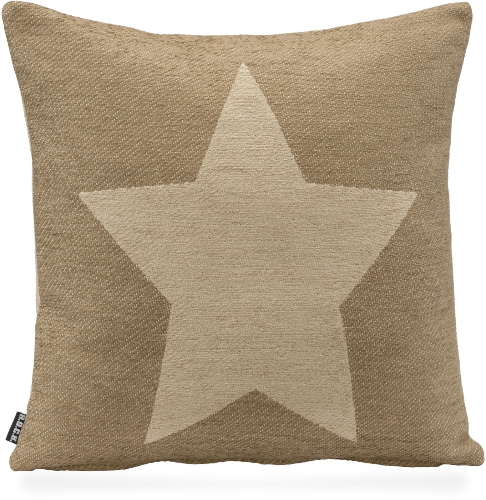 H.O.C.K. Stern / Star Weihnachtskissen Wendekissen 45x45cm col.10 beige / braun