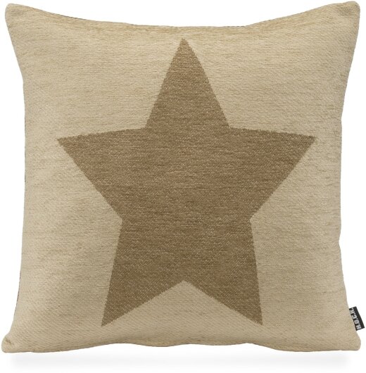 H.O.C.K. Stern / Star Weihnachtskissen Wendekissen 40x40cm col.10 beige / braun