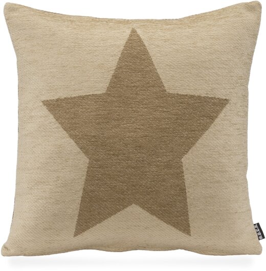 H.O.C.K. Stern / Star Weihnachtskissen Wendekissen 45x45cm col.10 beige / braun