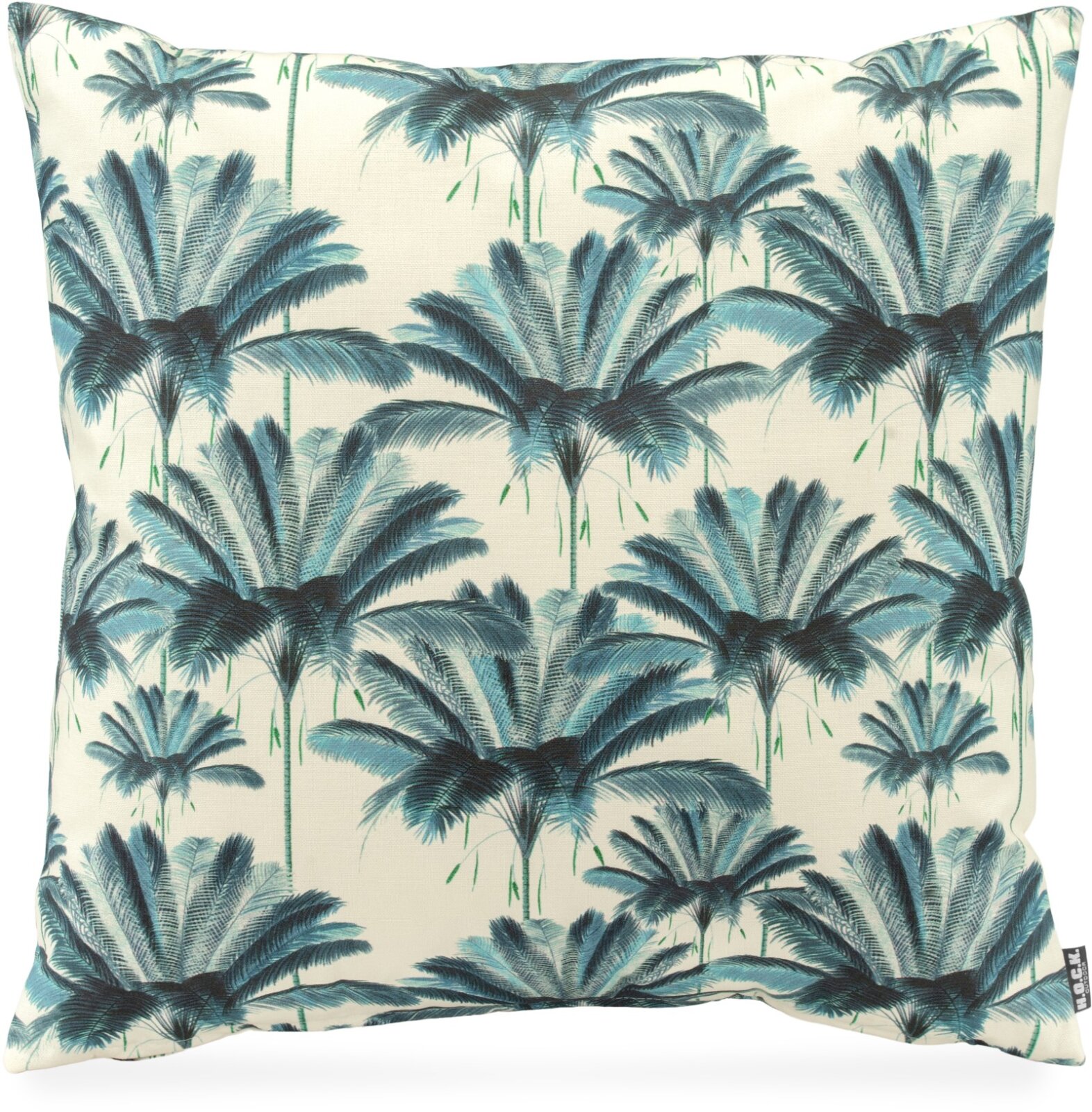 H.O.C.K. Palmeral Outdoor Kissen 50x50cm blau Palmen