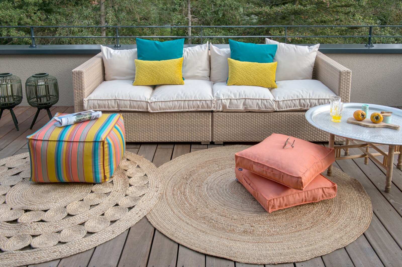 H.O.C.K. Caribe Outdoor Matratzenkissen 50x50x10cm orange naranja 01