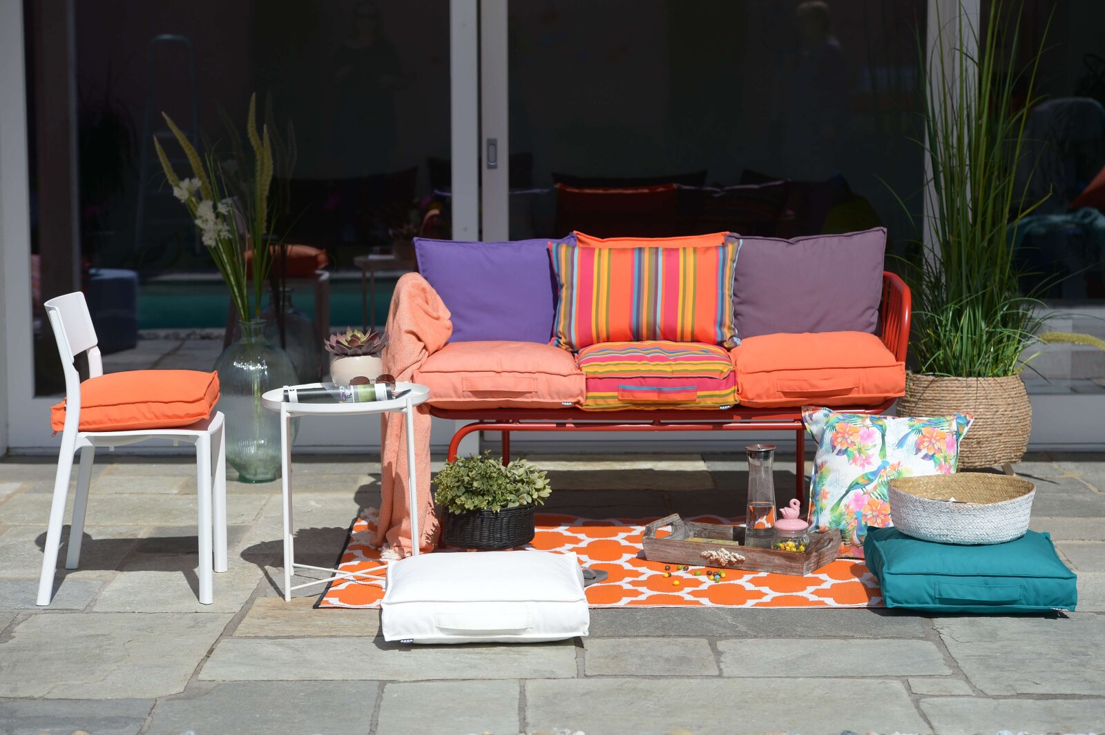 H.O.C.K. Caribe Outdoor Matratzenkissen 50x50x10cm orange naranja 01