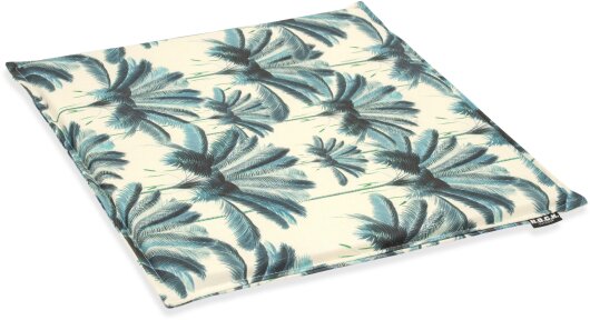 H.O.C.K. Palmeral Outdoor Sitzkissen mit Biese 40x40x2cm zugenäht blau Palmen