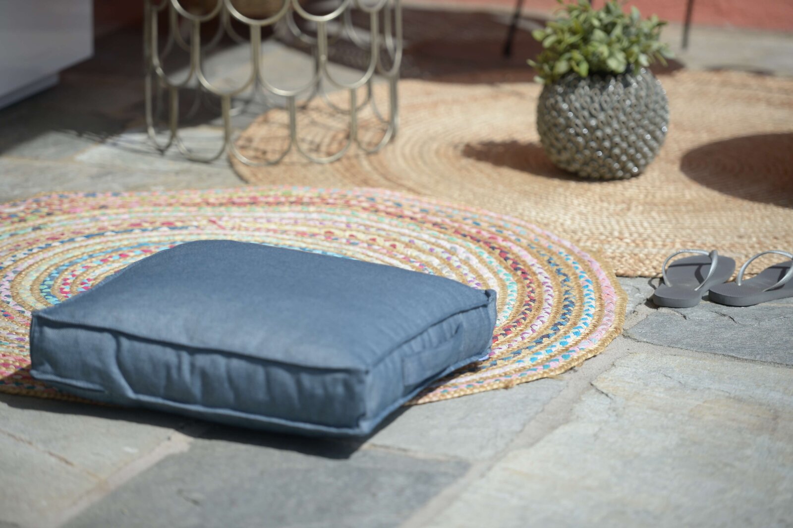 H.O.C.K. Caribe Outdoor Matratzenkissen 50x50x10cm blau marino 01