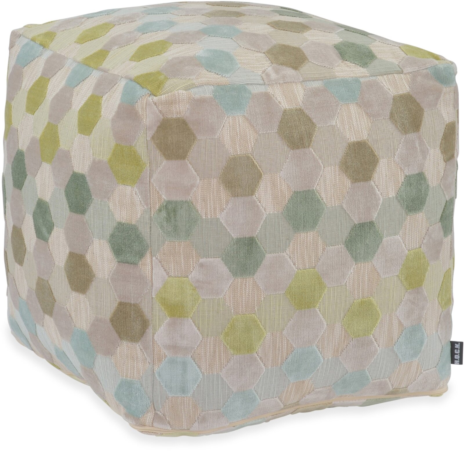 H.O.C.K. Sage Moon Bean Cube Pouf 40x40x40cm dots lindgrün