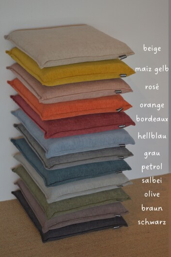 H.O.C.K. Lucky Sitzkissen 40x40x6cm mit Biese einfarbig beige taupe col. 002