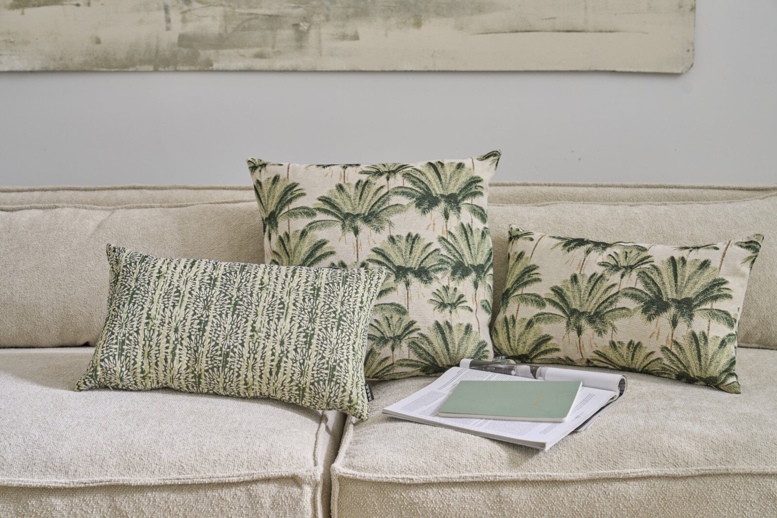H.O.C.K. Palm tree Hocker rund Ø45x45cm grün Palmen
