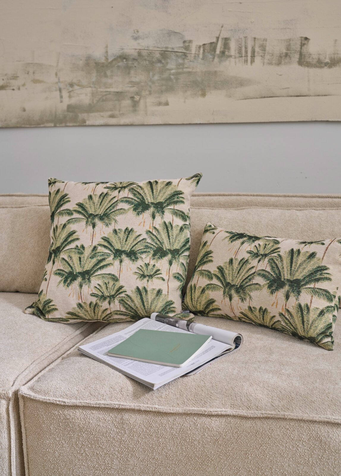 H.O.C.K. Palm tree Hocker rund Ø45x45cm grün Palmen