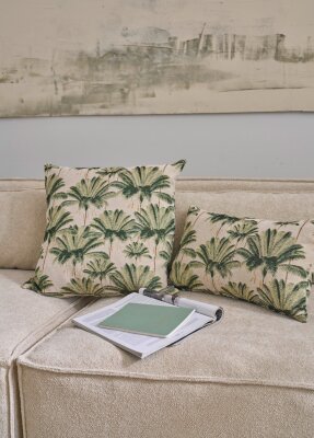 H.O.C.K. Palm tree Hocker rund Ø45x45cm grün Palmen