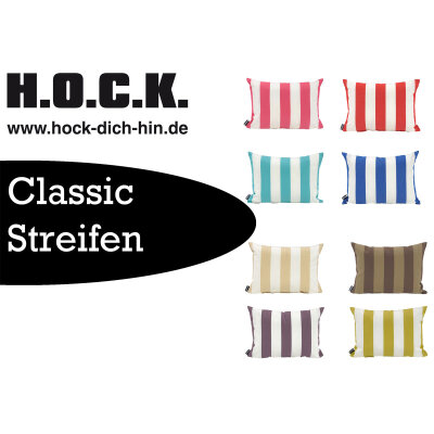 H.O.C.K. Classic Streifen Outdoor Kissen 40x30cm grün