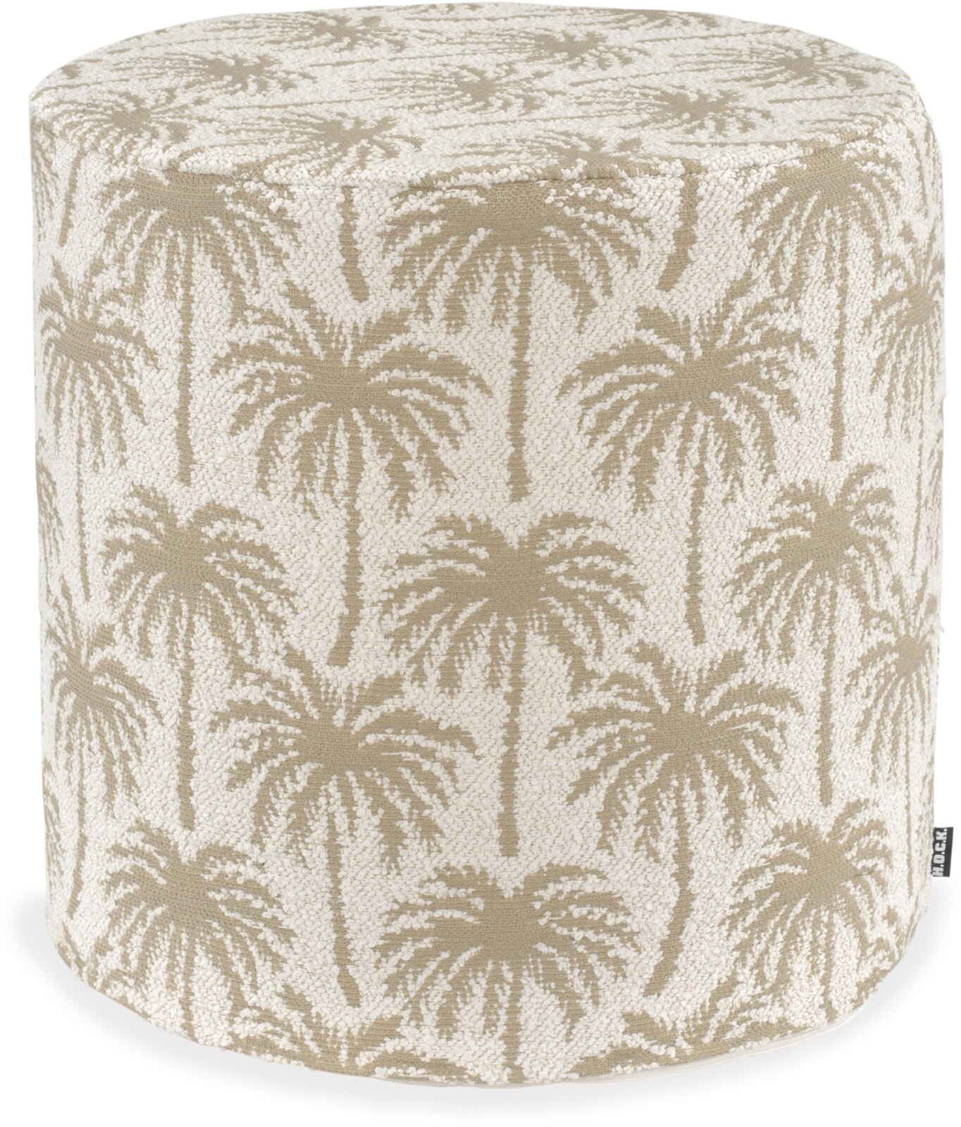H.O.C.K. Vamosa Palms Outdoor Hocker Pouf ø40x45cm rund natur taupe Palmen