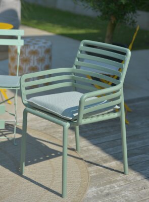 H.O.C.K. Linova Outdoor Sitzkissen 40x40x6cm salbei mint mit Biese col. 407025
