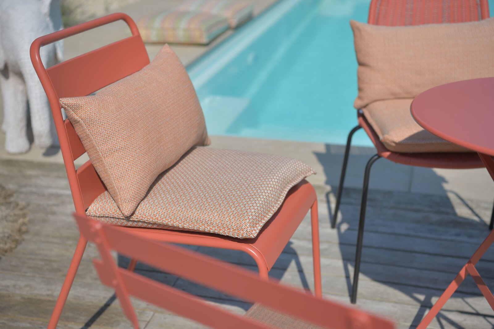 H.O.C.K. Linocea Outdoor Sitzkissen BLISS 40x40x6cm orange mit Biese col. 402470